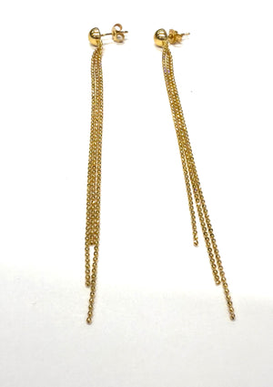 Boucles d'oreilles pendantes en or jaune 18k 4.14 Grs