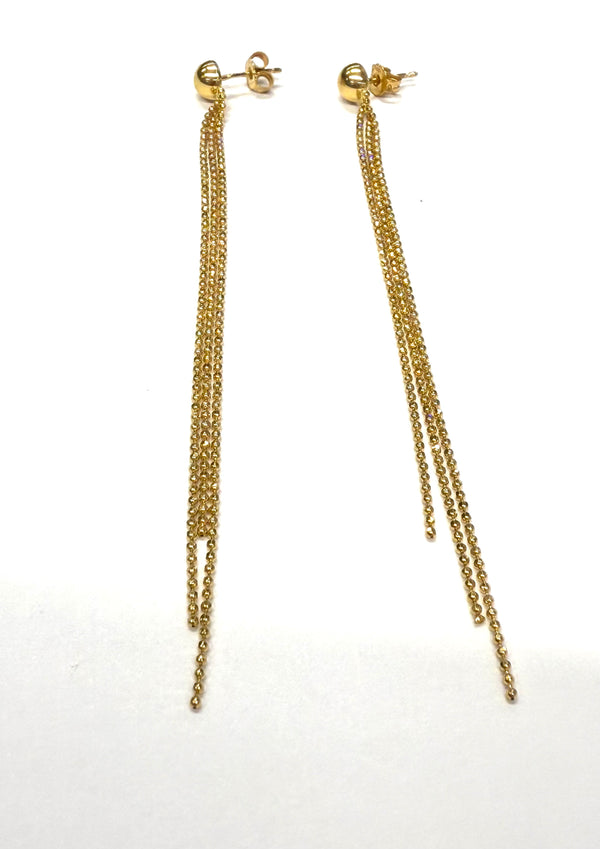 Boucles d'oreilles pendantes en or jaune 18k 4.14 Grs