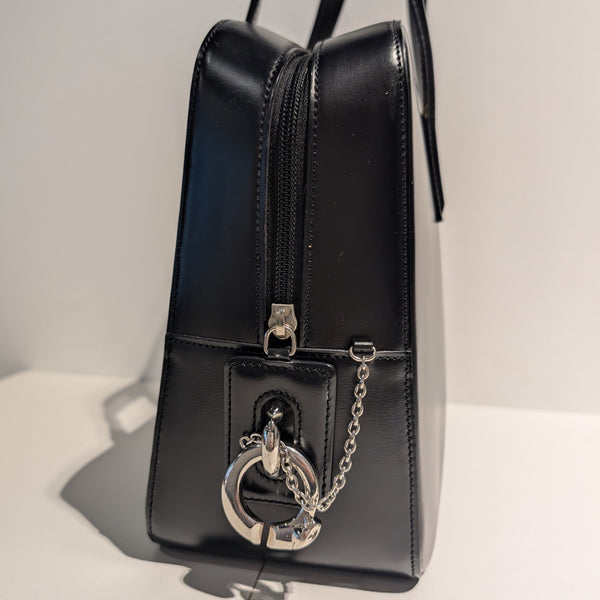 Cartier Panthère 2004 Noir Cuir Sac à Main en très Bon Etat