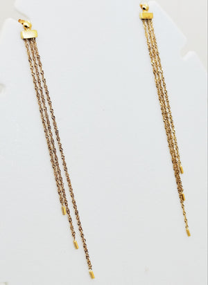 Boucles d'oreilles pendantes en Or Jaune 18K