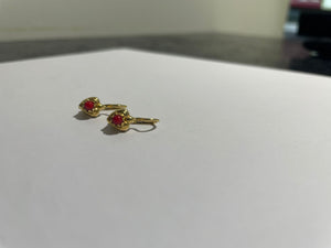 Boucles d'oreilles dormeuses en or jaune 18k 1.98 Grs