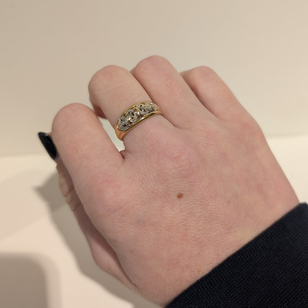 Bague Tank Or Jaune et Blanc 18K 2.68 Grs - Taille 52