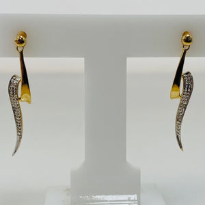 Boucles d'oreilles en or jaune 18 carats avec zirconiums