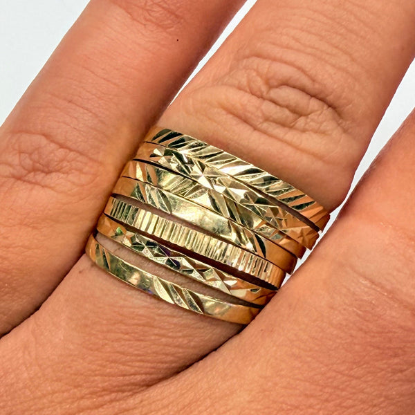 Bague Semainier Or Jaune 18k -Taille 54