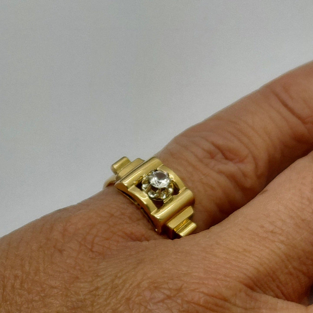 Bagues Tank en Or Jaune 18K Taille-54