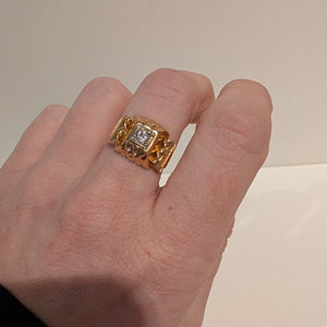 Bagues Tank en Or Jaune 18 K - Taille 54