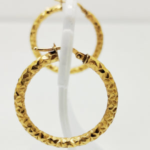 Boucles d’oreilles créoles en or jaune 18 carats 2.87 Grs