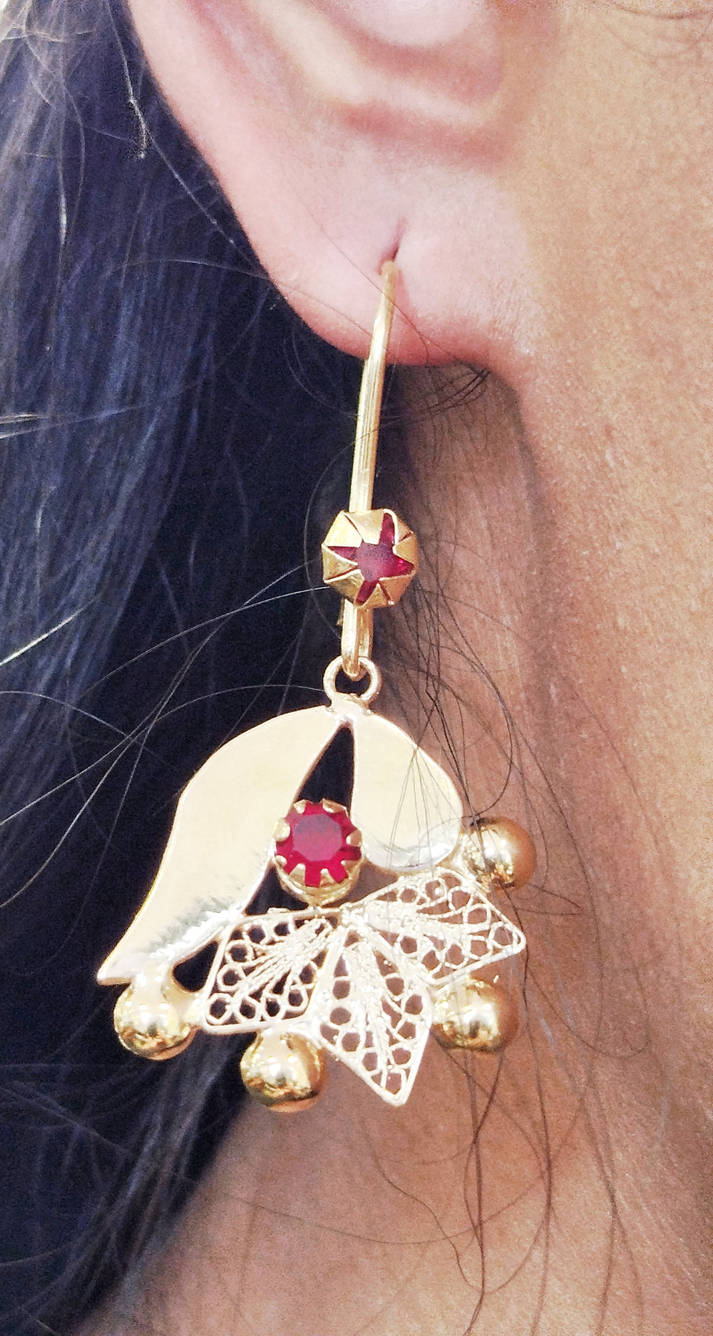 Boucles d'oreilles en or jaune 14K 6.56 Grs