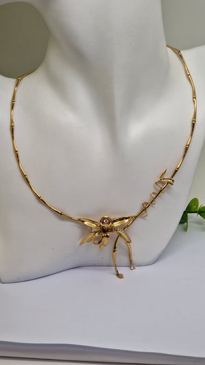 Collier Princesse en Or Jaune 18 Carats avec Oxyde de Zirconium - 19.54 Grs
