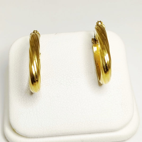 Boucles d'oreilles créoles or jaune 18K 1.51 Grs