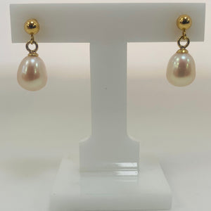 Boucles d'oreilles en Or Jaune 18K avec Perles
