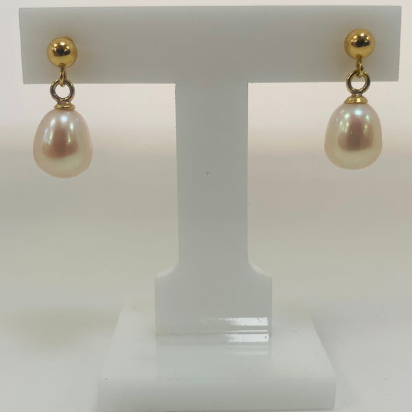 Boucles d'oreilles en Or Jaune 18K avec Perles