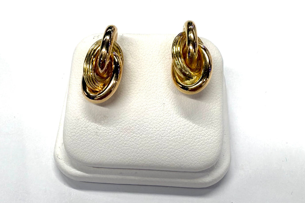 Boucles d'oreilles en Or jaune 18k avec poussettes