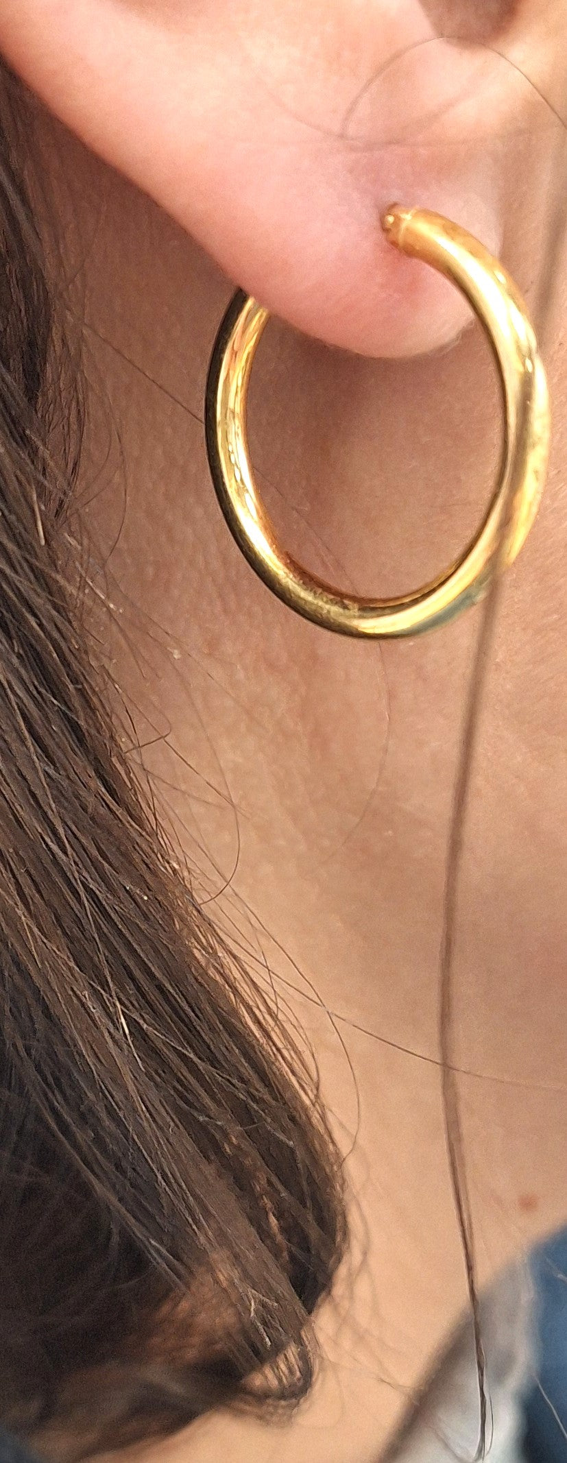 Boucles d'oreilles Créole Or jaune 18K dormeuses