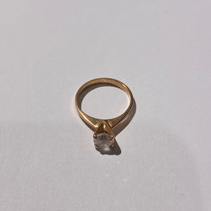 Solitaire en or jaune 18 carats avec oxyde de zirconium - T 52