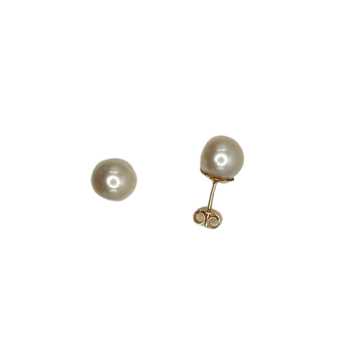 Boucles d'Oreilles en Perles de Culture en Or avec Fermoir Poussette