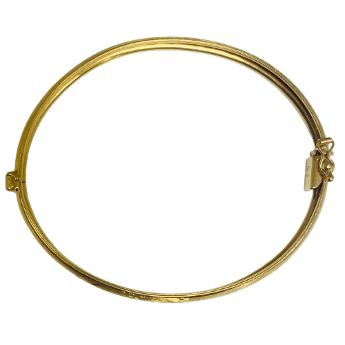 Jonc travaillée en Or jaune 18K Tête d'aigle