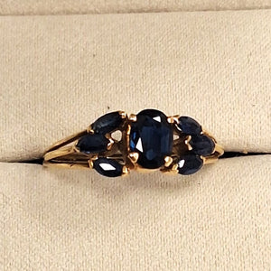 Bague en Or Jaune avec Saphirs