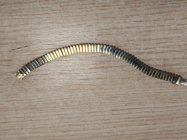 Bracelet Articulé 2 Ors avec Diamants 18K 19CM