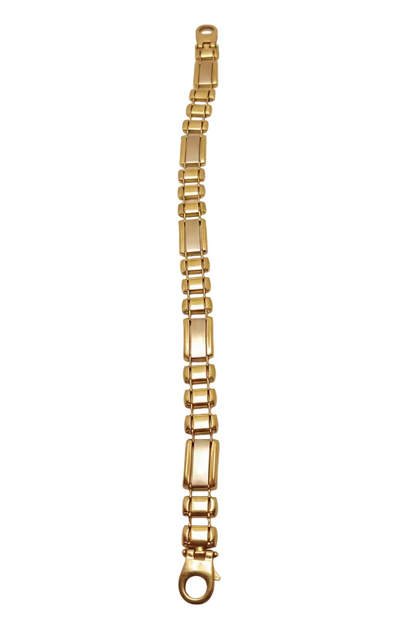 Bracelet Gourmette en Or Jaune et Gris 18k - 15.21 G