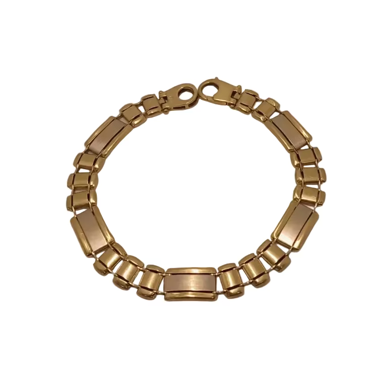 Bracelet Gourmette en Or Jaune et Gris 18k - 15.21 G