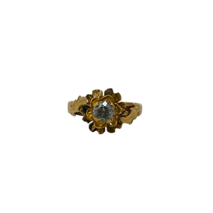 Solitaire en Or Jaune 18k avec Zirconium 1ct