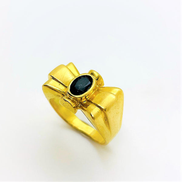 Bague Noeud Or Jaune avec Saphir