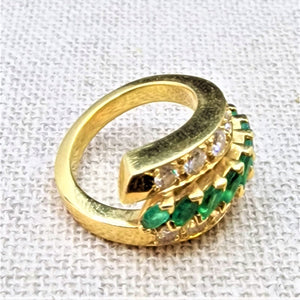 Bague Emeraudes Diamants Or jaune