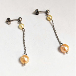 Boucles d'Oreilles Perles de Culture Or blanc