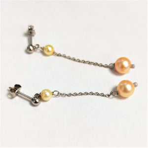 Boucles d'Oreilles Perles de Culture Or blanc