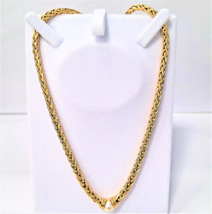 Collier maille Palmier Perle Or jaune
