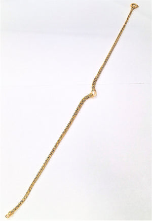Collier maille Palmier Perle Or jaune