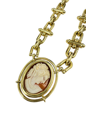 Collier Grosse Maille Avec Camée