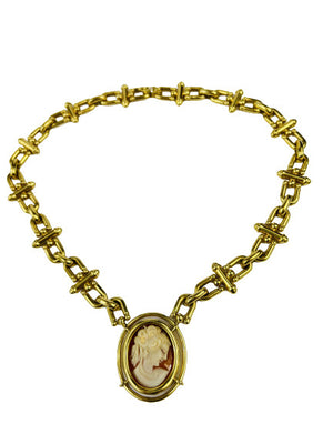 Collier Grosse Maille Avec Camée