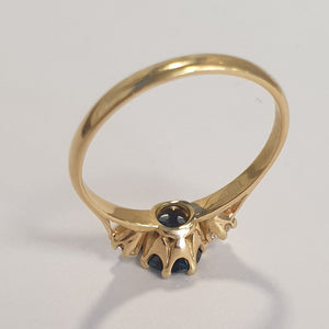 Bague Or Jaune avec Saphir et Diamants