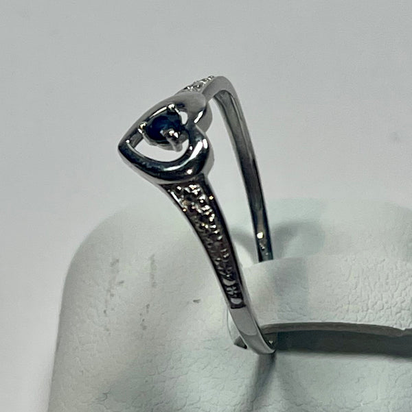 Bague Or Blanc avec Saphir