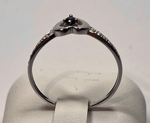 Bague Or Blanc avec Saphir