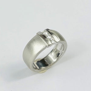 Bague Garel avec 3 Diamants Or blanc T54