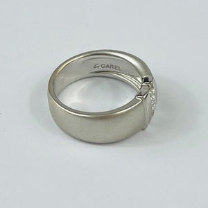 Bague Garel avec 3 Diamants Or blanc T54