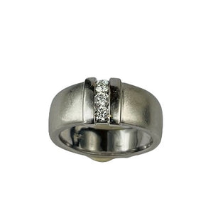 Bague Garel avec 3 Diamants Or blanc T54
