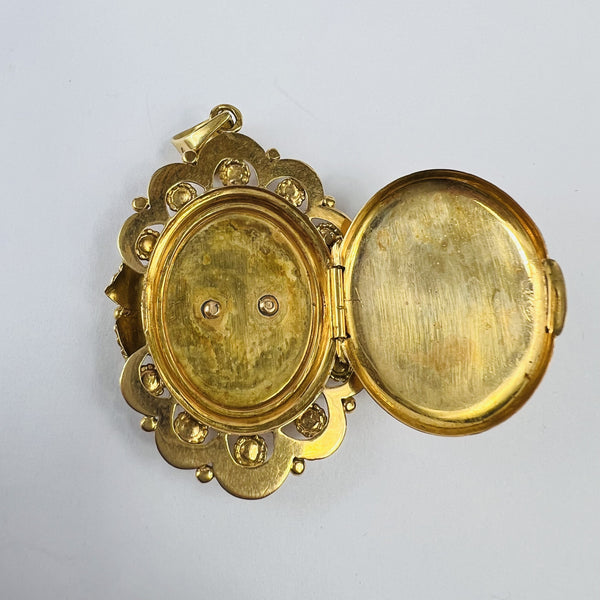 Pendentif Cassolette Or Jaune 18K avec Perle de Culture