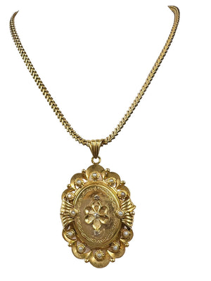 Pendentif Cassolette Or Jaune 18K avec Perle de Culture
