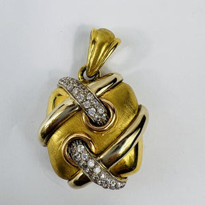 Pendentif Croisé Or Jaune 18K avec Oxydes