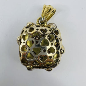 Pendentif Croisé Or Jaune 18K avec Oxydes