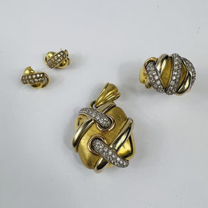 Pendentif Croisé Or Jaune 18K avec Oxydes