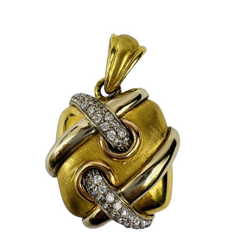 Pendentif Croisé Or Jaune 18K avec Oxydes