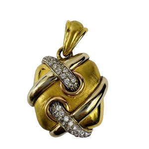 Pendentif Croisé Or Jaune 18K avec Oxydes