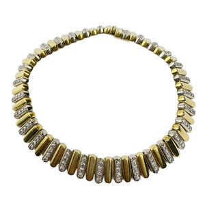 Bracelet Articulé 2 Ors avec Diamants 18K 19CM