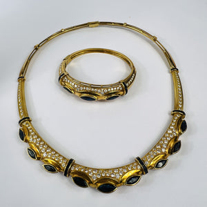 Collier Or Jaune avec Saphir et Diamant 18K