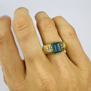 Bague Or Jaune avec Topaze et Diamants
